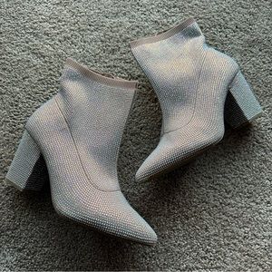Torrid Taupe Knit Rhinestone Bootie 11W